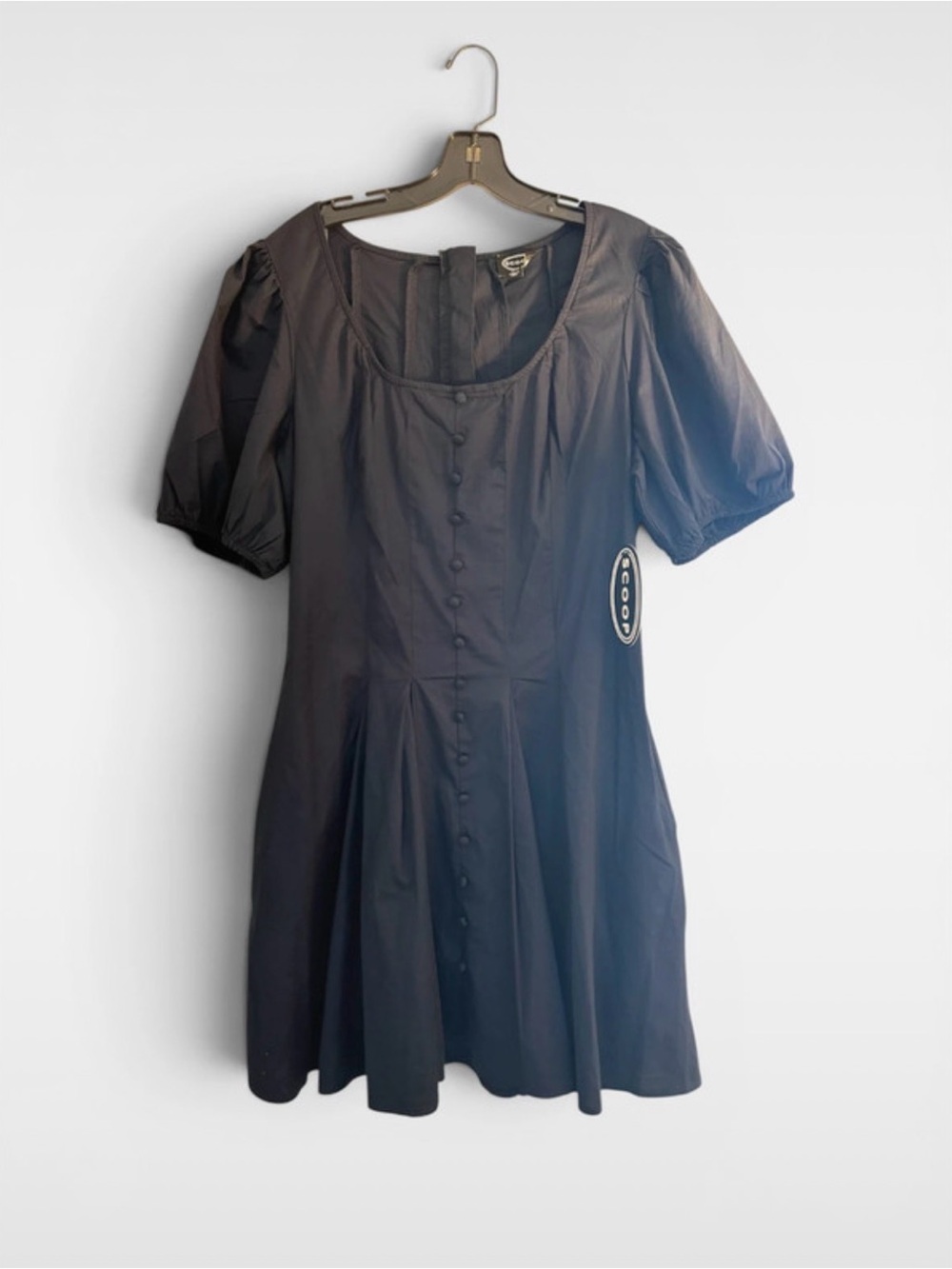 NWT Women’s Button Front Mini Dress with Puff Sleeves Size XL - Picture 3 of 4